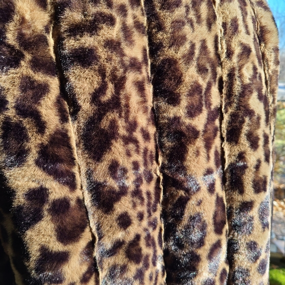 Via Spiga Faux Fur Hooded Leopard Long Vest Size 12-14 - Picture 13 of 16